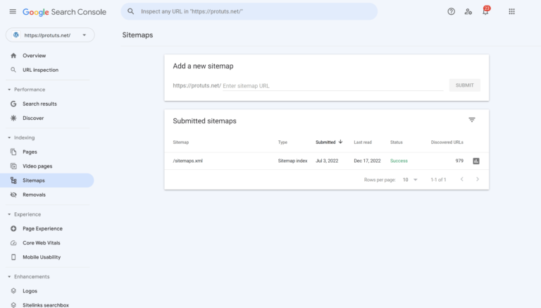 Add new site map on google search console